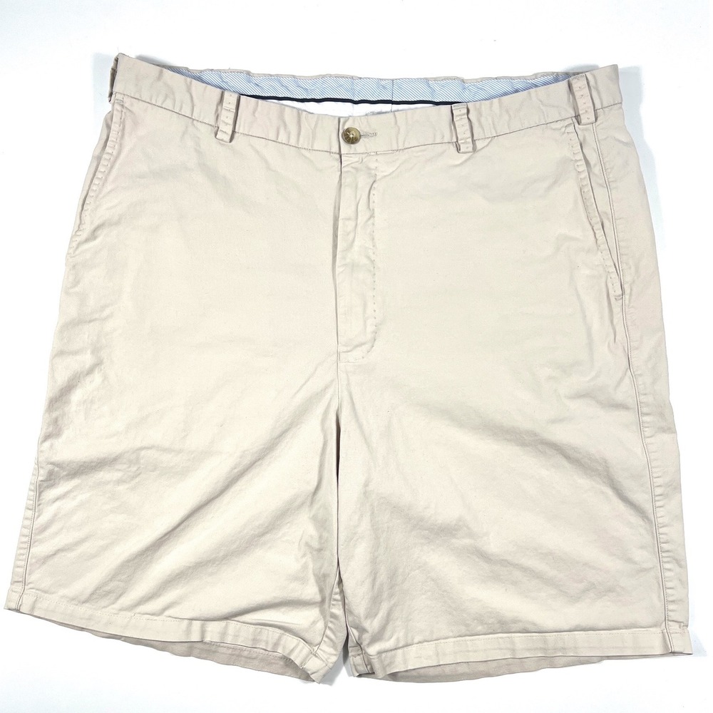Peter‎ Millar Mens Chino Shorts Tan Khaki Cotton Twill Flat Front Size 40L EUC